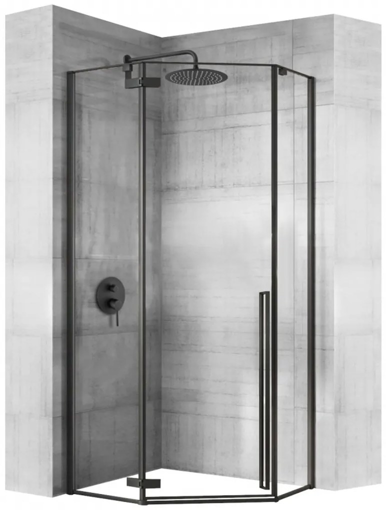 Rea Diamond box doccia 100x100 cm nero semiopaca/vetro trasparente REA-K5623