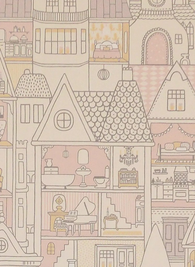 Majvillan Carta da parati Dollhouse - Soft Wool White