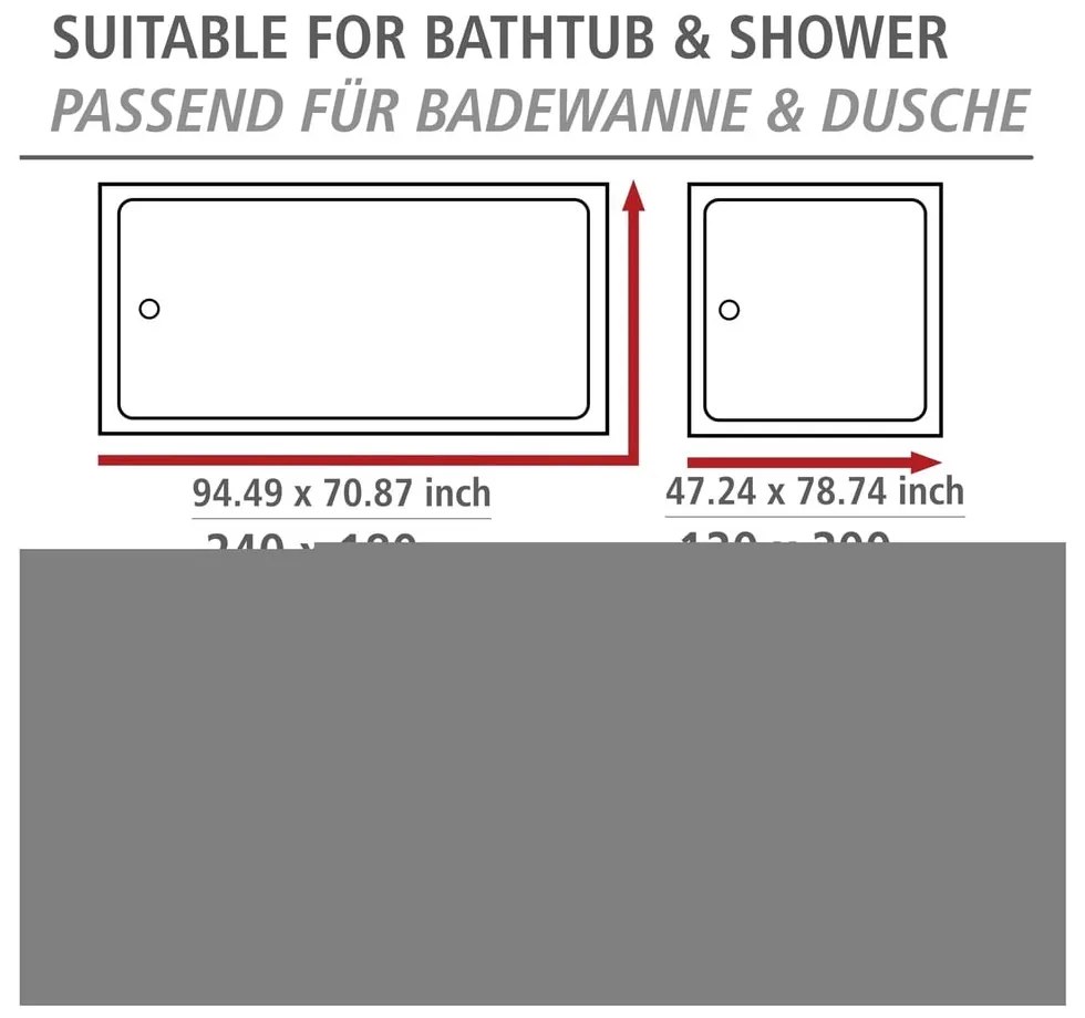 Tenda da doccia 200x180 cm Aquaris - Wenko
