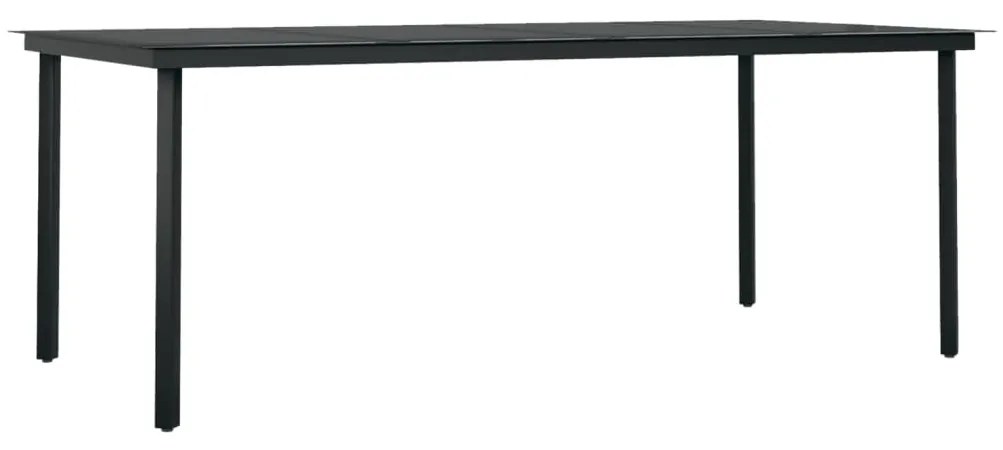 Set mobili da pranzo per giardino 7 pz grigio scuro