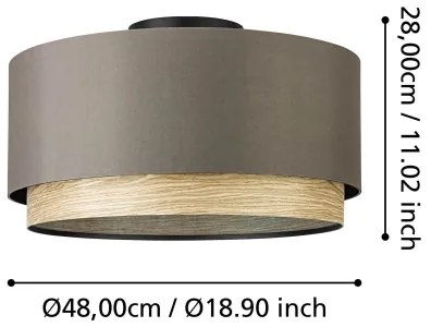 Eglo 390117 - Plafoniera MARCHENA 1xE27/40W/230V marrone