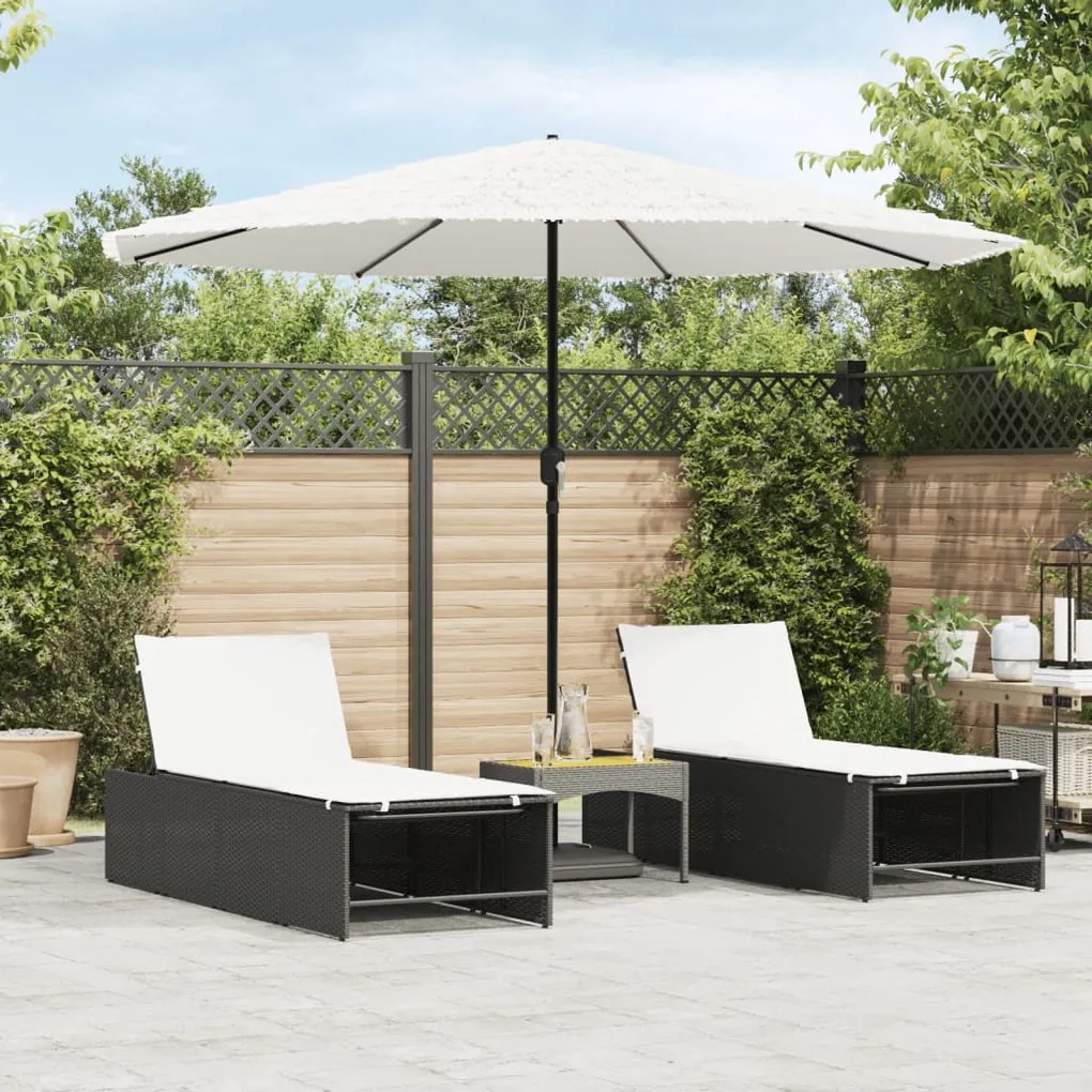 Ombrellone Giardino Con Palo İn Acciaio Bianco 324x324x247 Cm /