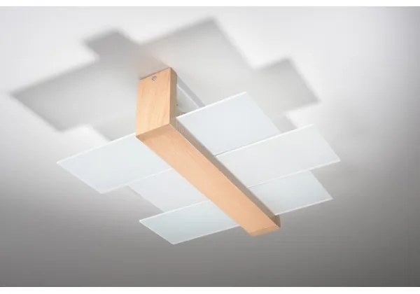 Sollux SL.0076 - Plafoniera FENIKS 2 2xE27/60W/230V legno naturale