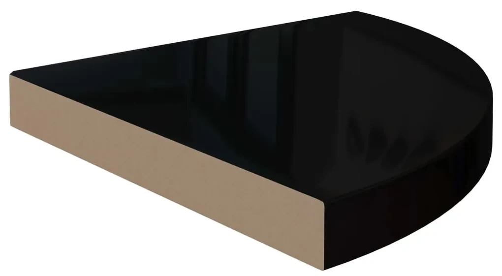 Scaffali angolari a parete 4 pz nero lucido 35x35x3,8 cm mdf