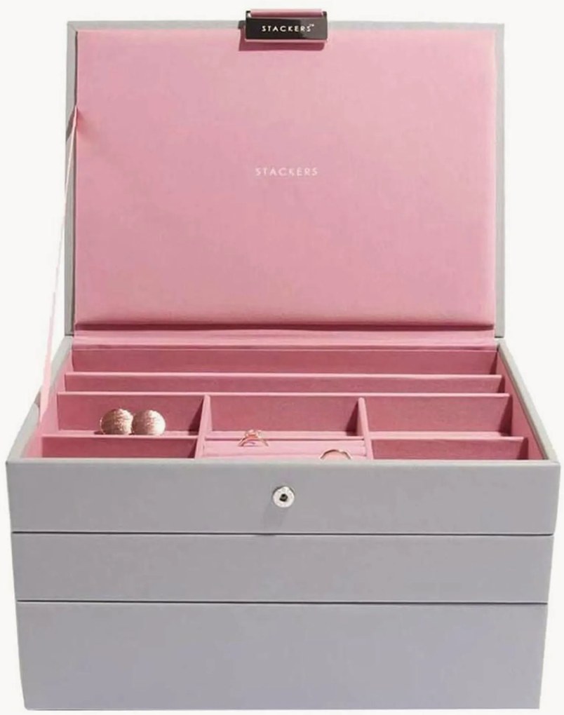 Portagioie Classic Dove Grey & Rose, set da 3
