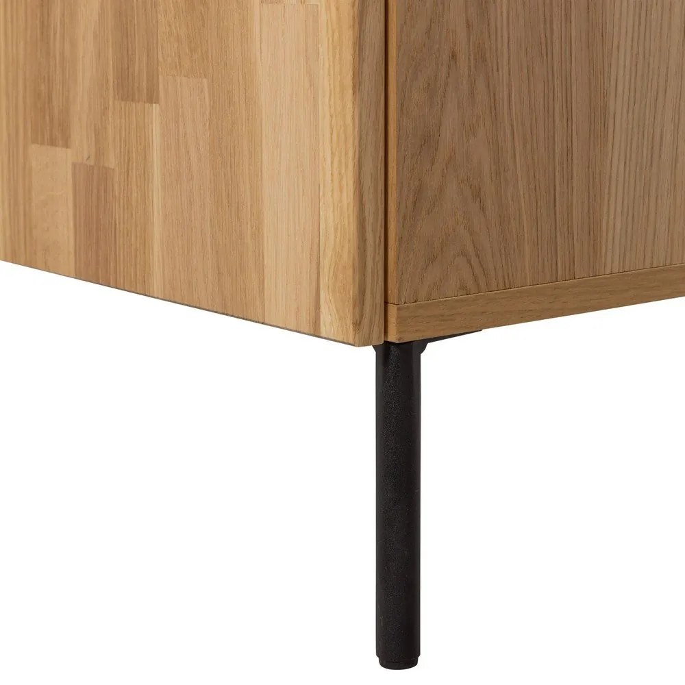 Mobile TV di colore naturale in rovere massiccio 180x56x46 cm Bono – WOOOD