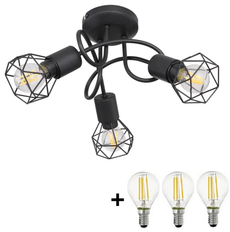 Globo - Lampadario a plafone LED XARA 3xE14/6W/230V nero