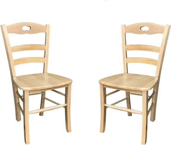 Sedia da cucina con seduta legno LOIRE Naturale SET 2 PZ
