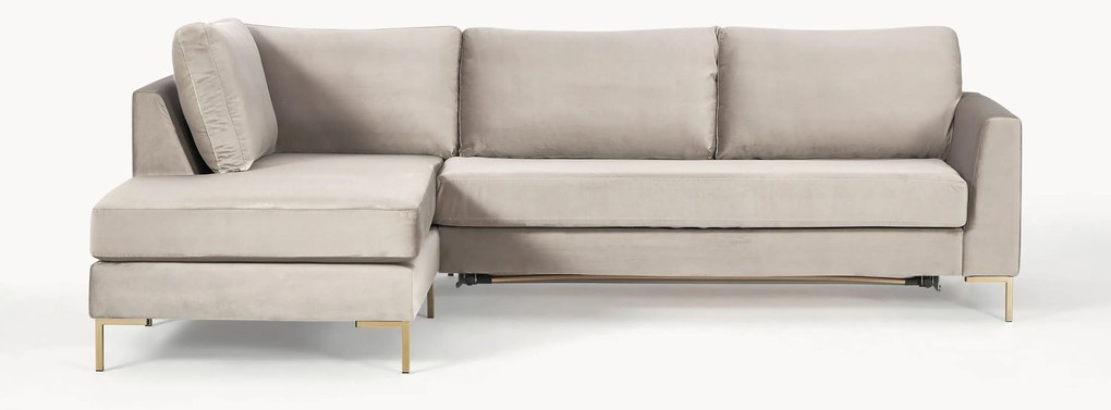 Divano letto 3 posti in velluto con materasso Luna