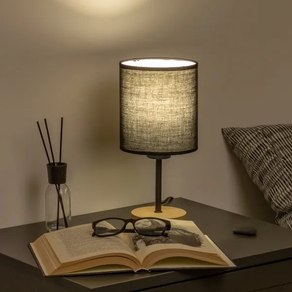 Brilagi - Lampada da tavolo NUBILA WOOD 1xE27/25W/230V quercia/nero