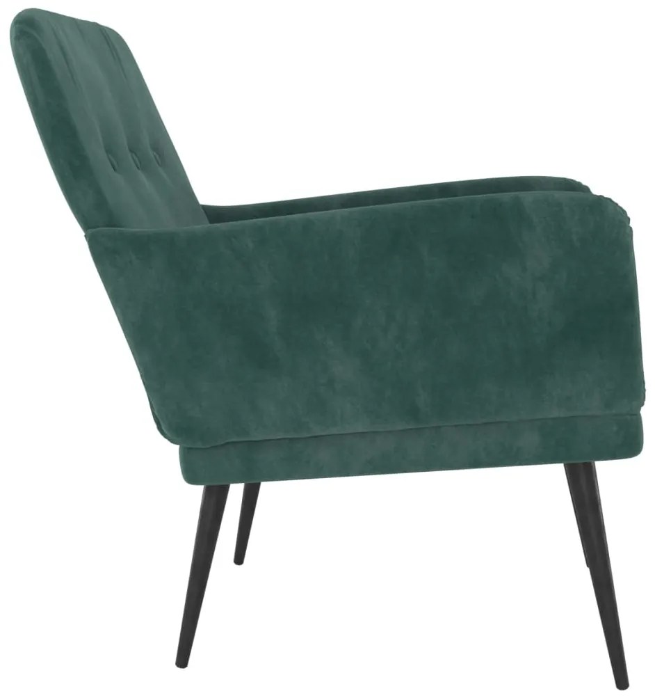 Poltrona verde scuro 62x79x79 cm velluto