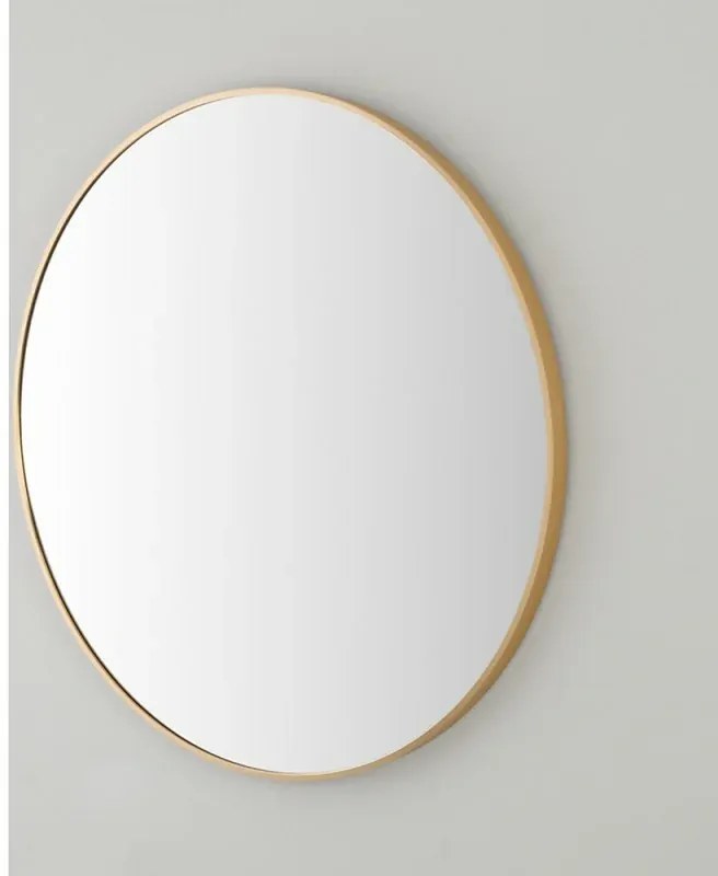 Specchio bagno 80 cm con cornice oro e installazione a parete
