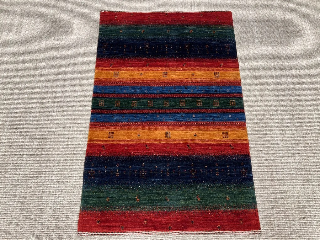 Loribaft Tappeto persiano 80x120 Verde (Iran) Annodato A Mano