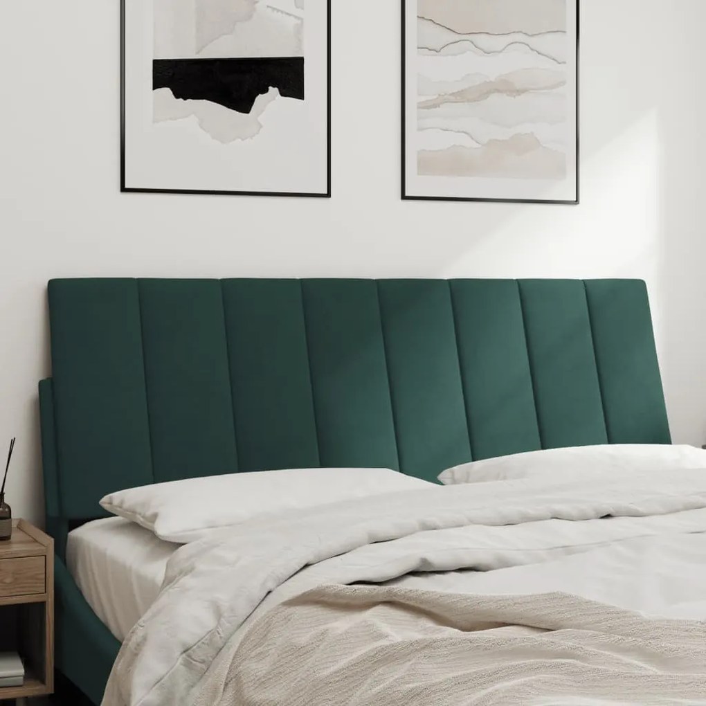 Cuscino testiera verde scuro 140 cm in velluto