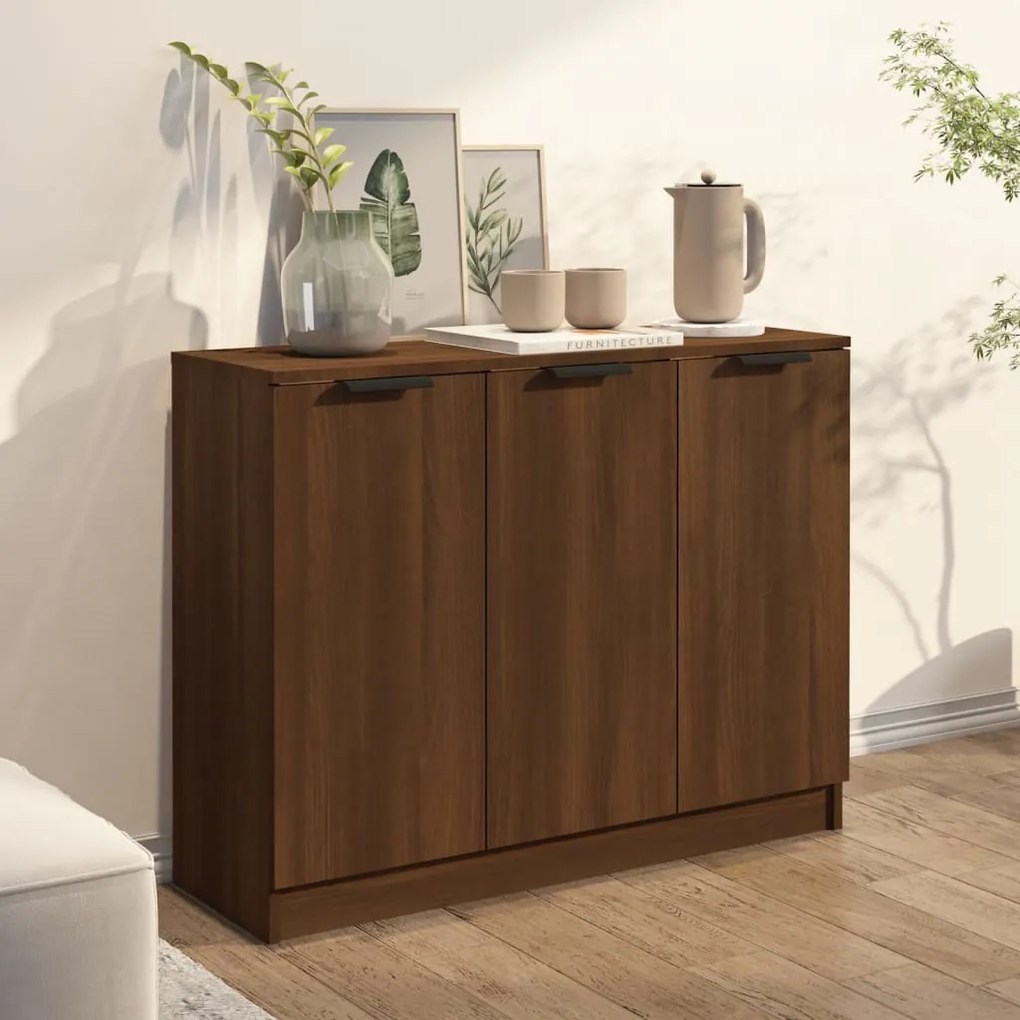 Credenza rovere marrone 90,5x30x70 cm in legno multistrato