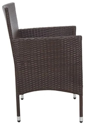 Set Divani da Giardino 4 pz con Cuscini in Polyrattan Marrone