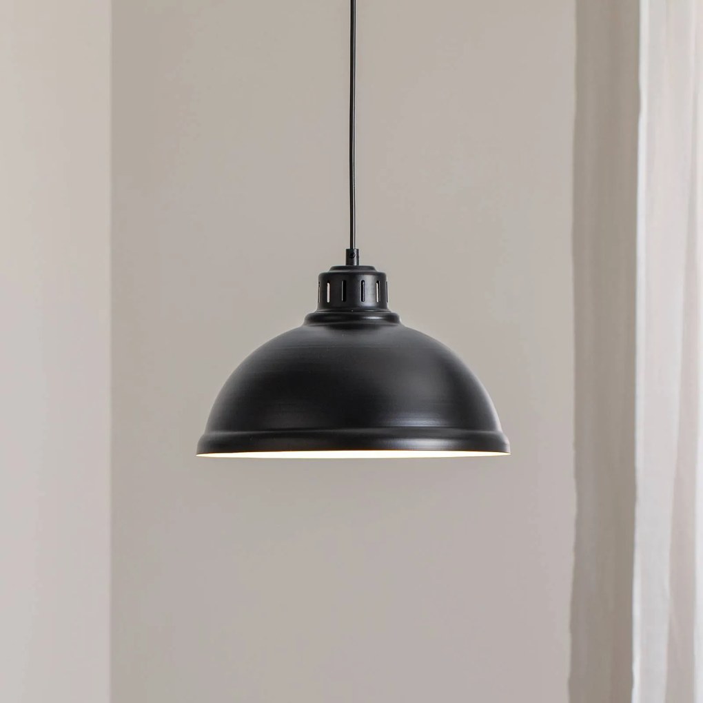 Luminex Lampada a sospensione grande Sven, a 1 luce, nero, acciaio, E27
