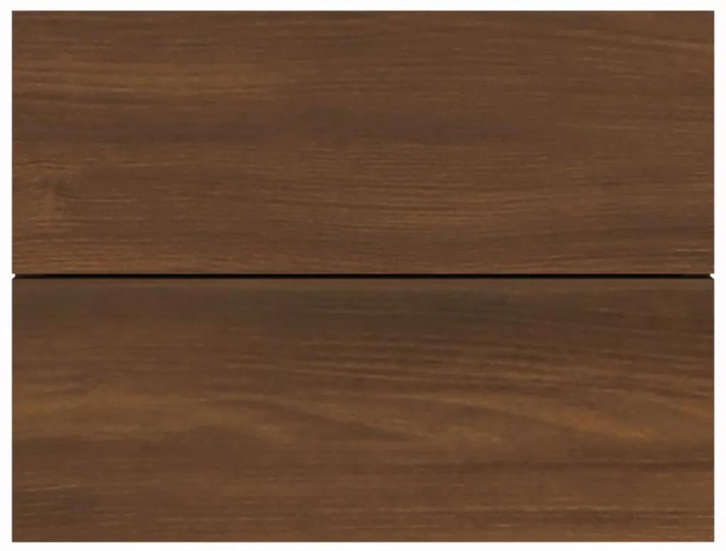 Comodini rovere marrone 2 pz 40x30x30 cm legno multistrato