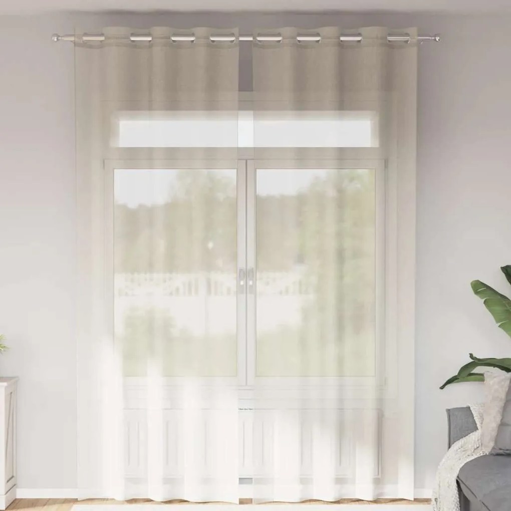 Tende İn Voile Con Occhielli 2 Pz Crema 140x300 Cm /