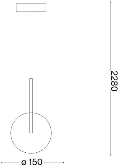 Ideal Lux - Lampadario LED a sospensione con filo EQUINOXE 1xG4/2W/230V diametro 15 cm ottone/limpido
