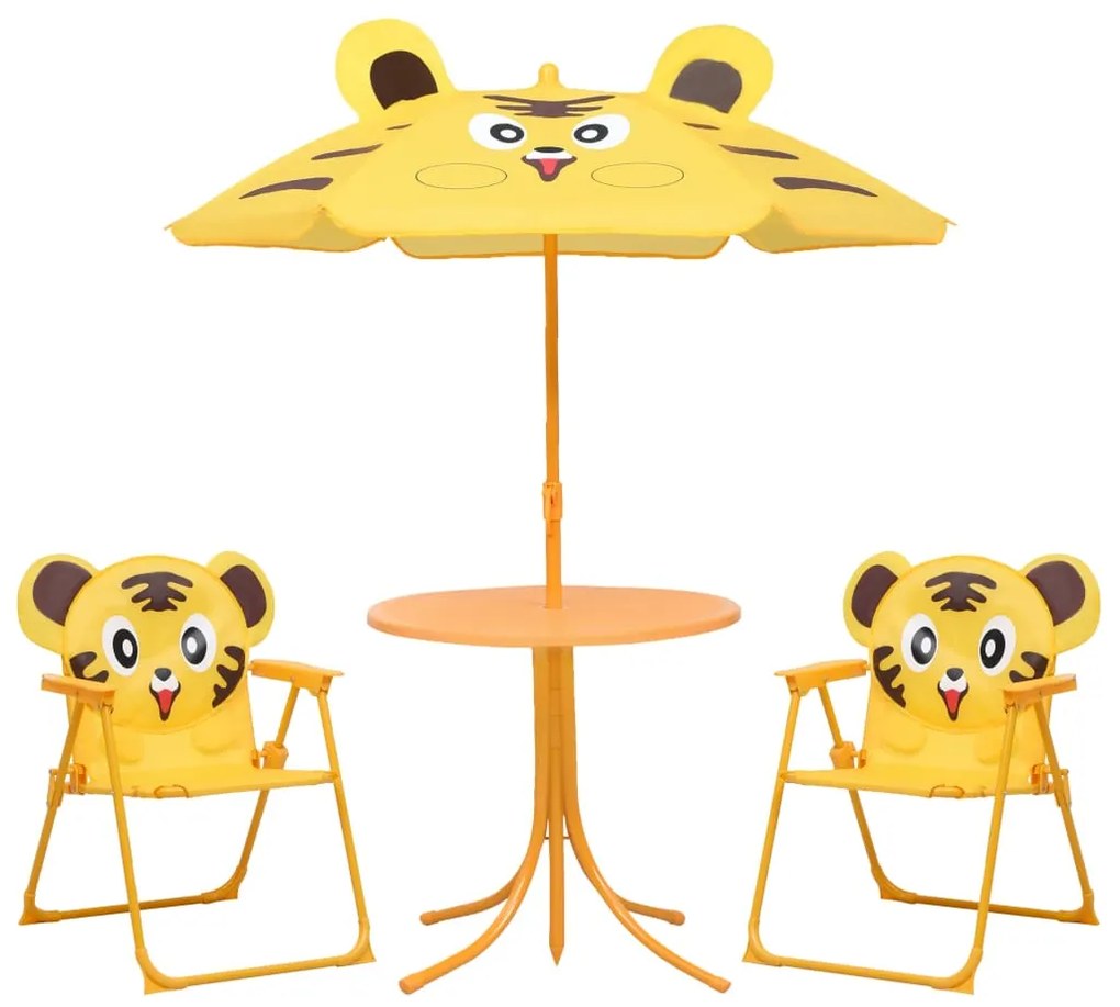 Set da bistrot da giardino per bambini con ombrellone giallo