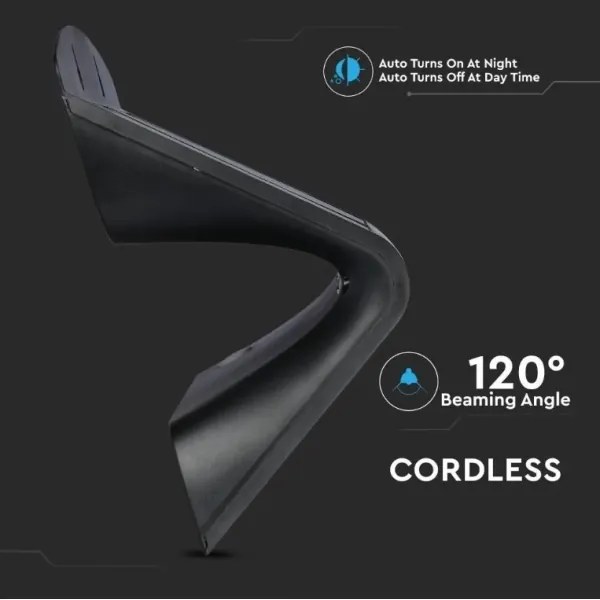 Lampada da parete solare a LED con sensore LED/7W/3,7V 4000K IP65 nero