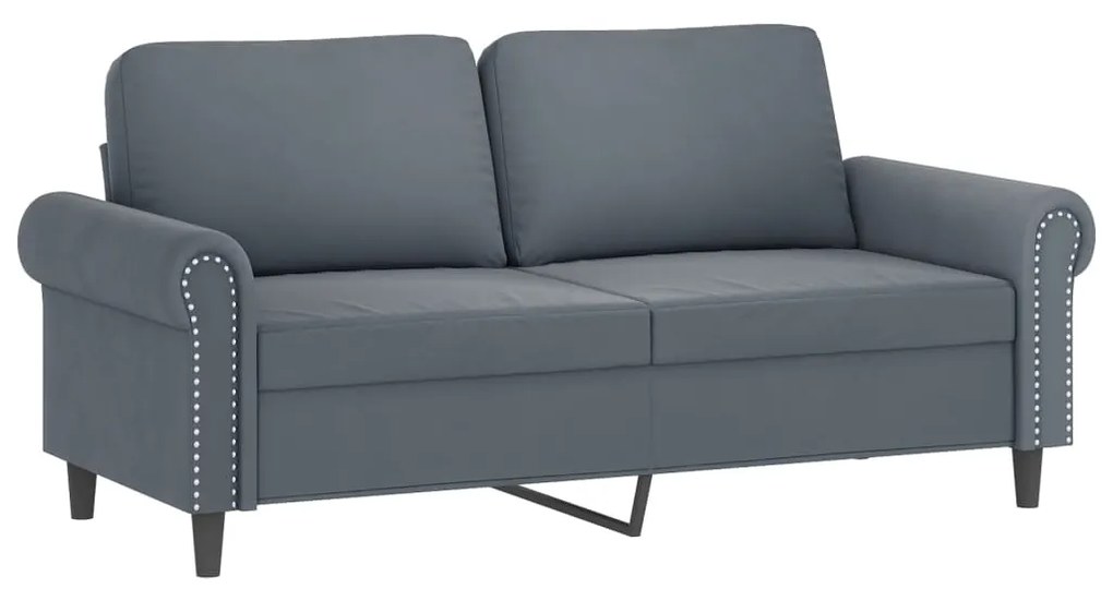 Set di divani 3 pz con cuscini grigio scuro in velluto