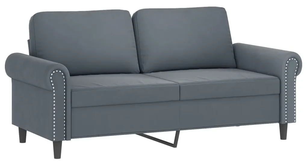 Set di divani 3 pz con cuscini grigio scuro in velluto