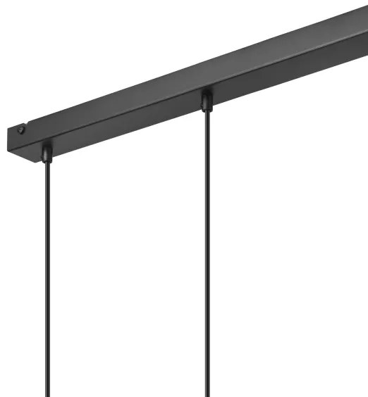 Lampadario a sospensione con filo NICO 3xE27/60W/230V nero