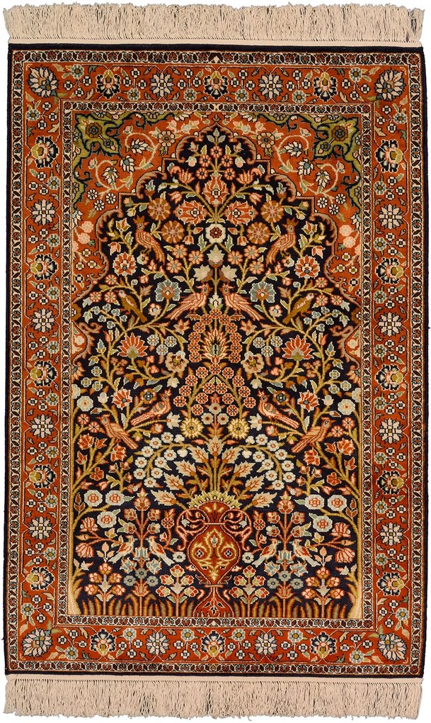 Cashmere Silk Tappeto 80 x 120 Marrone (Indian) Annodato A Mano