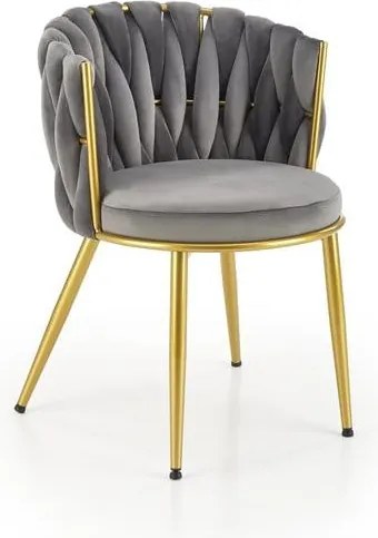 Sedia K517 velluto grigio/oro