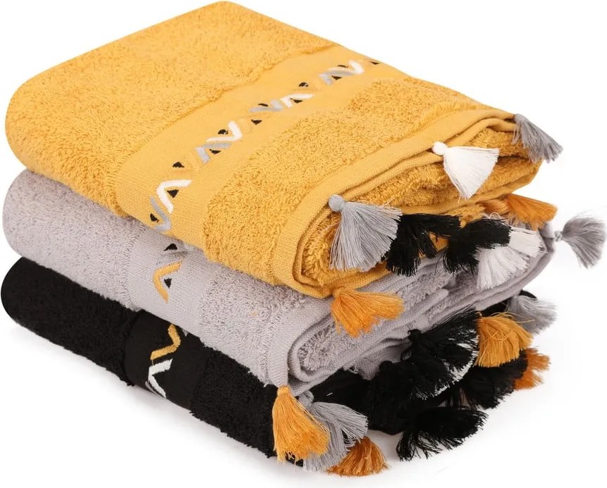 Set di asciugamani tipo terry in cotone 3 pz 50x90 cm Asorti – Foutastic