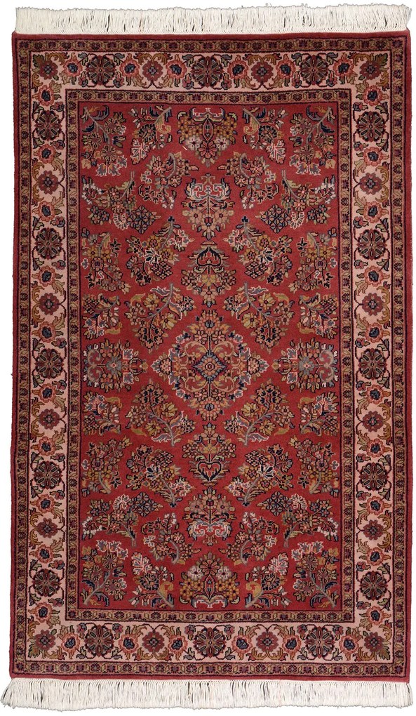 Sarouk Tappeto orientale 100x160 Rosa (Indian) Annodato A Mano