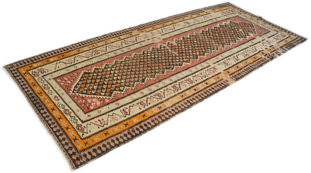 Kilim Tappeto 130 x 320 (Indian) Tessuto A Mano