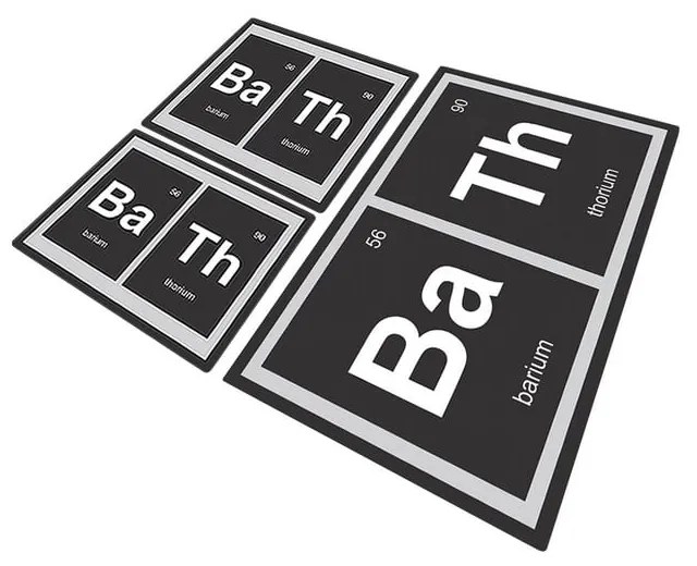 Set di tappetini per il bagno neri 3 pz 60x100 cm Barium – Foutastic