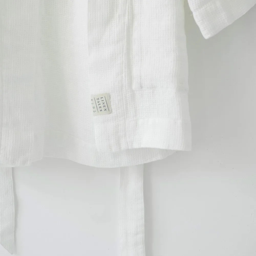 Accappatoio per bambini in lino bianco Natura, taglia 122 - 128 White - Linen Tales