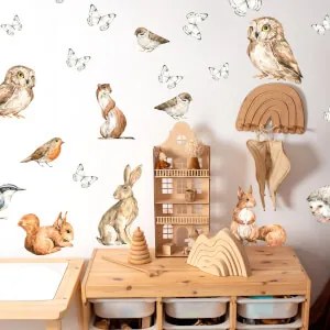 Adesivi murale - Foresta piccoli animali della foresta | Inspio