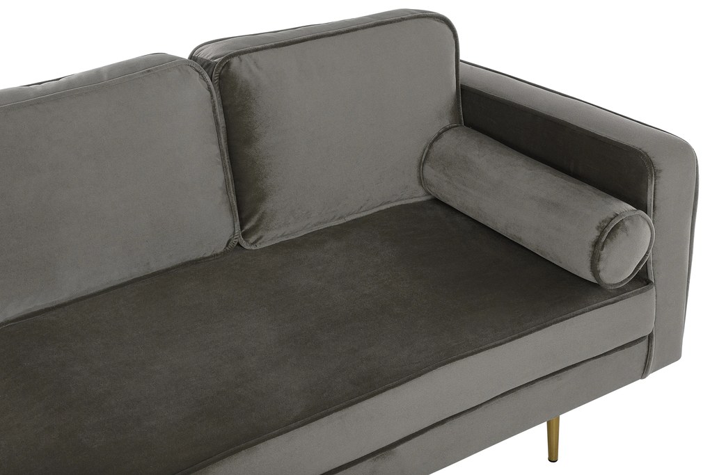 Chaise longue velluto tortora destra MIRAMAS Beliani
