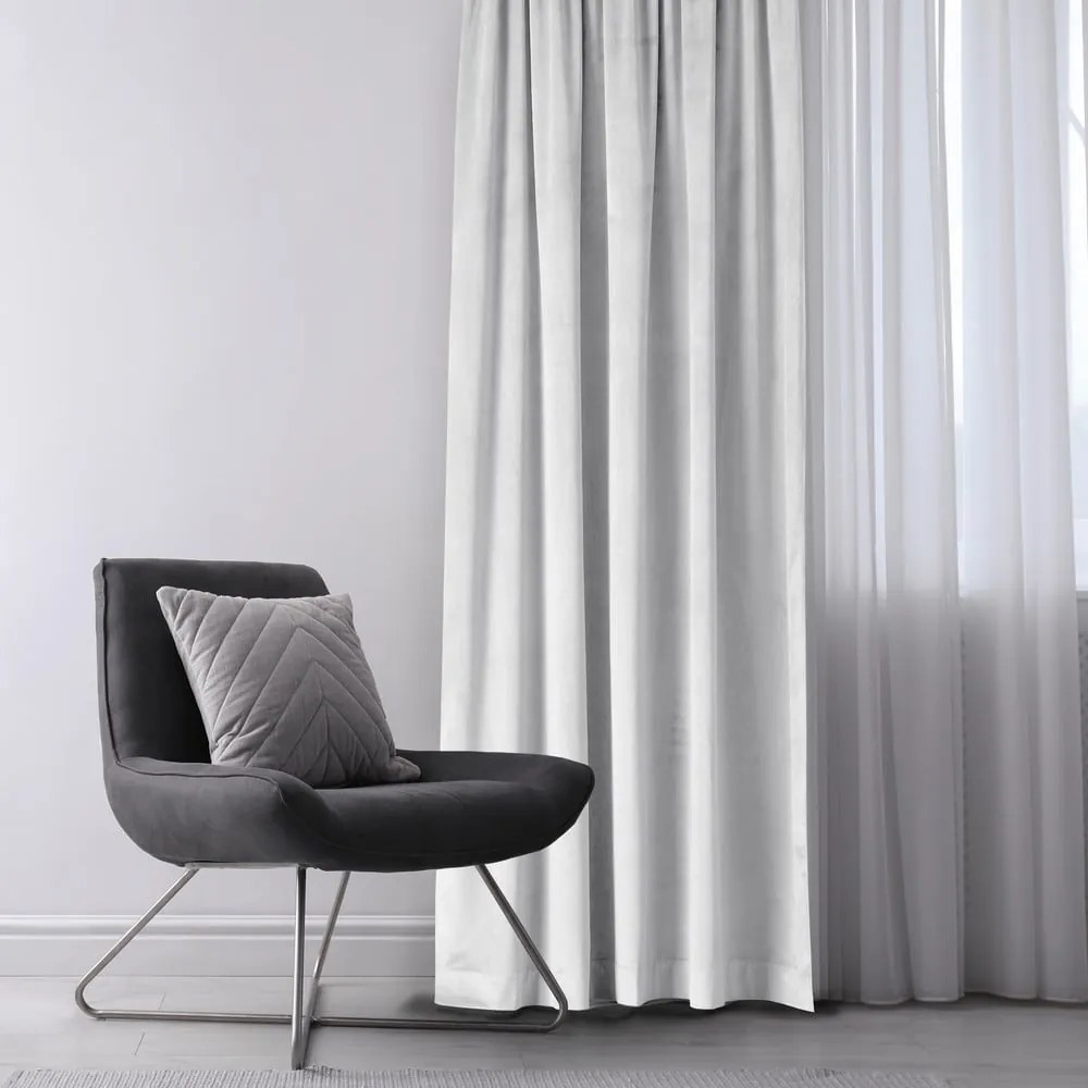 Tenda parzialmente oscurante bianca in velluto 140x270 cm Eyelets – Restilo
