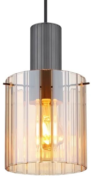 Globo 15904HA - Lampadario a sospensione con filo TULIVAR 1xE27/40W/230V diametro 18 cm marrone