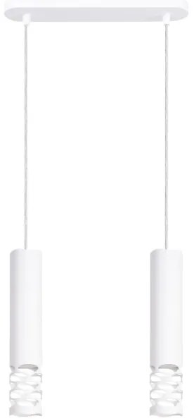 Sollux SL.1692 - Lampadario a sospensione con filo LIRO 2xGU10/10W/230V bianco