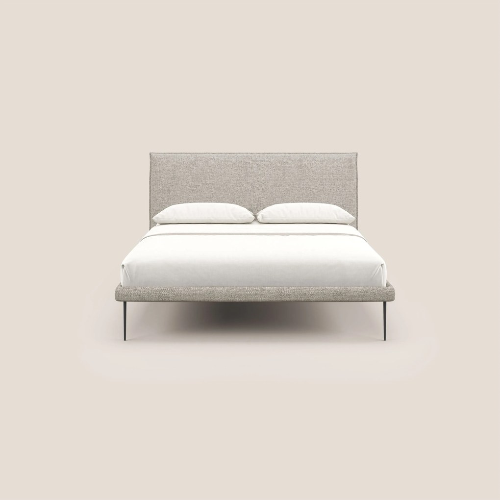 Theo letto imbottito moderno sfoderabile con piedi alti in metallo in tessuto impermeabile T10
