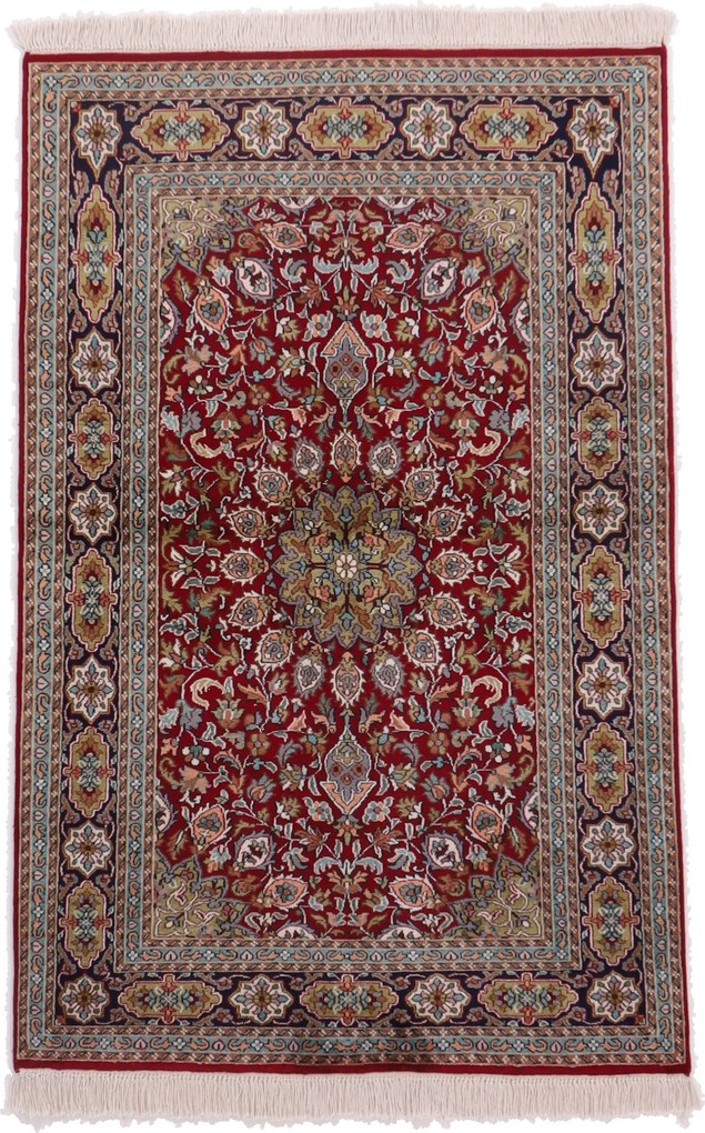 Cashmere Silk Tappeto orientale 140 x 90 (Indian) Annodato A Mano