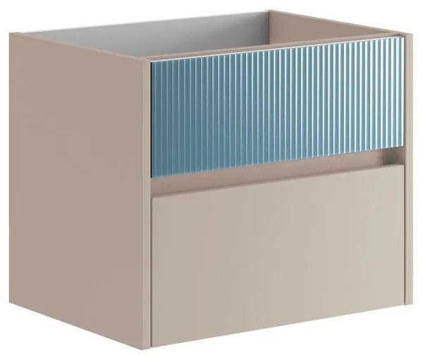 Mobile da bagno sospeso sotto lavabo L 59.5 x H 50 x P 45.5 cm beige laccato opaco, 2 cassetti Niwa