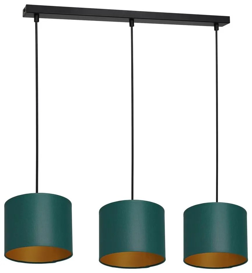 Lampadario a sospensione con filo ARDEN 3xE27/60W/230V verde/oro
