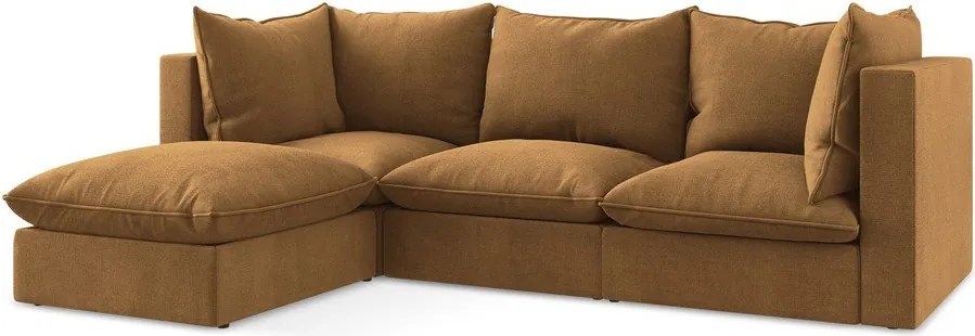 Divano angolare color terracotta (con penisola a sinistra/con chaise lounge) Manao – Makamii