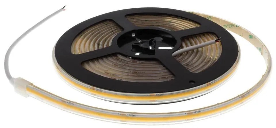 Striscia LED COB 10W/m 24VDC IP67 5m Luce Continua Colore Bianco Naturale 4.000K