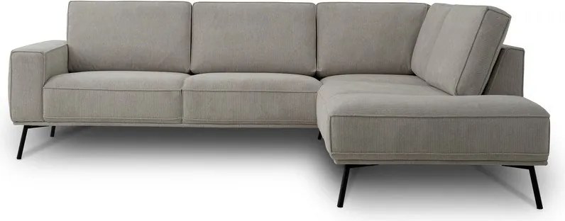 Divano angolare greige (con penisola a destra/a L) con rivestimento in ciniglia Amsterdam – Scandic