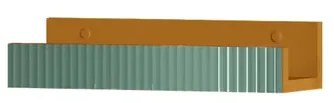 Mensola per bagno Niwa L 40 cm laccato opaco senape con vetro verde timo