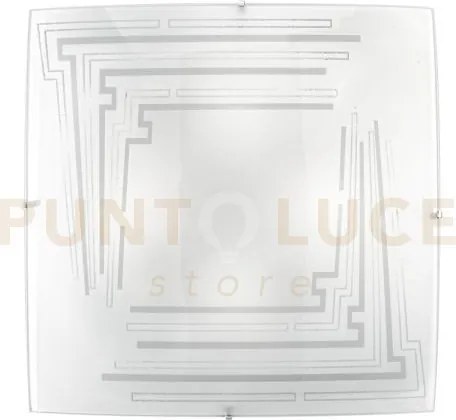 Plafoniera concept bianca 4 luci attacco e27 50x10,5x50cm in vetro ...